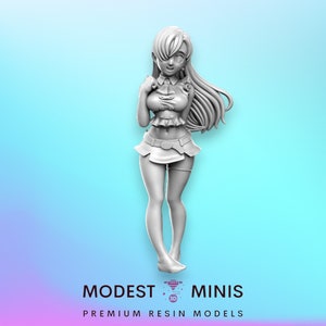 Beth Anime Girl - 28mm 32mm Scale DnD Miniature | Dungeons and Dragons | RN Estudio