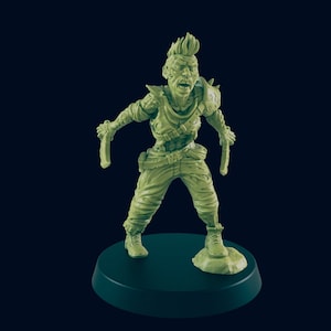 Mutilated Gangster - Female - 28mm 32mm Resin Miniature - Survivors | Wasteland | Zombicide | Badlands | Walking Dead