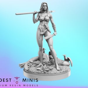 Lady Tarzan - 40mm scale Miniature | DnD Mini | Superhero Miniature | C27