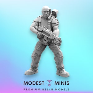 Colonial Marine Willy Miller - 32mm Scale Alien Miniature | RPG | Sci fi | Cyberpunk | Role Playing | DnD | Papsikel
