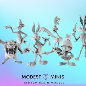 6 Stück Classic Loons 1 Set | Harz 3D Gedruckt Mini | Überlebender | D&D | Superhelden Miniatur | Pop Minis