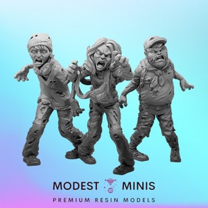 3pc Zombie Kids 4-6 - 28mm 30mm 32mm - Wasteland | Zombicide | Walking Dead
