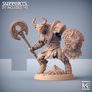 Minoc Minotaur A | Resin Print DnD Miniature | Dungeons and Dragons Mini | 5E Fantasy | Artisan Guild