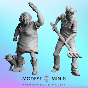 Country Lady and Man Courage - 28 mm 30 mm 32 mm - Farm Survivors | Woestenij | Zombicide | Walking Dead