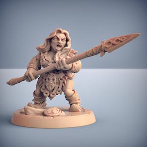 Female Dwarf Moutaineer E - Resin Print DnD Miniature | Dungeons and Dragons Mini | 5E Fantasy | Artisan Guild
