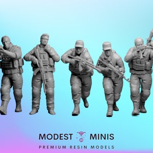 5pc Mosul Swat Team - 28mm 32mm Miniature | Military Wargame Mini | Skirmish | Zombicide | Survivors