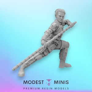 Black Florence Readied - 40mm  Miniature | DnD Mini | Superhero | Trident