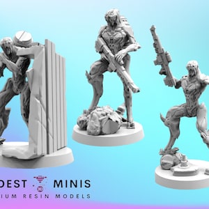 Organic Cyborg Trooper Set  - 32mm Scale Alien Miniature | RPG | Sci fi | Batang City | Role Playing | DnD | Papsikel