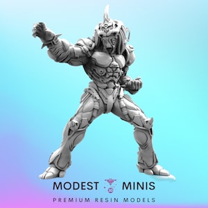 Bio Boosted Techno Apex Skull Hunter B - 32mm Scale Alien Miniature | RPG | Sci fi | Cyberpunk | Role Playing | DnD | Papsikel