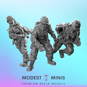 3pc Military Zombie Pack - 28mm 30mm 32mm - Wasteland | Zombicide | Walking Dead