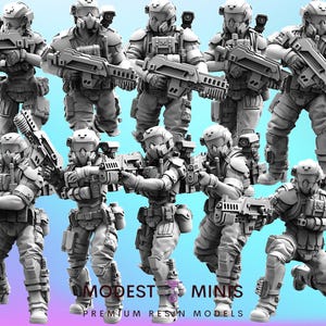 10pc Combat Medic Team - 32mm Scale Cyberpunk Miniature | RPG | Sci fi | AvP | Role Playing | DnD | Papsikel