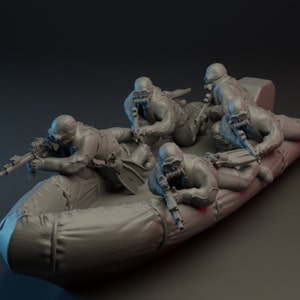 5pc Navy Seal CRRC - 28mm 32mm Miniature | Military Wargame Mini | Skirmish | Zombicide | Survivors