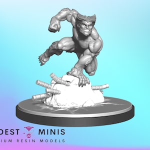Blue Furball - 40mm scale Miniature | DnD Mini | Superhero Miniature | C27