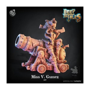 Miss Vixen Gomez Pirate Pinup - 32mm Scale DnD Miniature | Dungeons and Dragons Mini | 5E Fantasy | Cast n Play
