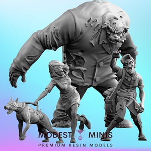 3pc Neighborhood Zombies Set - 28mm 30mm 32mm - Wasteland | Zombicide | Walking Dead