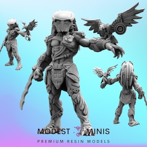 Falconeer Skull Hunter - Resin 3D Print Alien Miniature | RPG | Sci fi | Cyberpunk | Role Playing | DnD | Papsikel