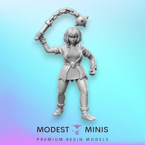 Heroine Quest Orc Morning Star Female - 28mm 32mm Scale DnD Miniature | Dungeons and Dragons | RN Estudio