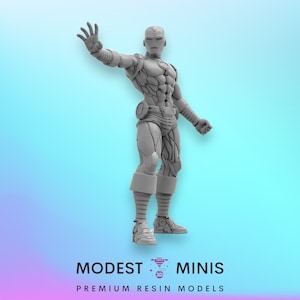 Metalen man B - 40 mm miniatuur | DnD Mini | Superheld | Drietand