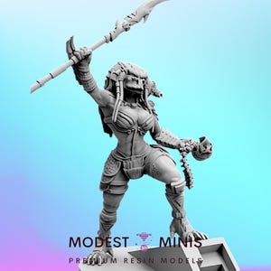 Vixen Nanika Skull Hunter - 32mm Scale Alien Miniature | RPG | Sci fi | Cyberpunk | Role Playing | DnD | Papsikel