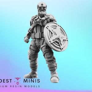 Red Daddy A - 40mm  Miniature | DnD Mini | Superhero | Trident
