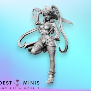 JRPG Female Squall - 28mm 32mm Scale DnD Miniature | Dungeons and Dragons | RN Estudio