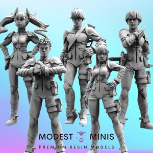 Anti Monster Defense Force - 28mm 32mm 40mm Scale Cyberpunk Mini | RPG | Sci fi | Role Playing | DnD | Papsikel