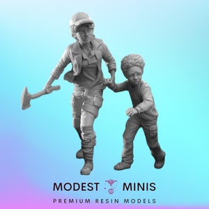 Sobreviventes crianças Claire e Arthur - 28mm 32mm - Wasteland | Zombicídio | Mortos-vivos