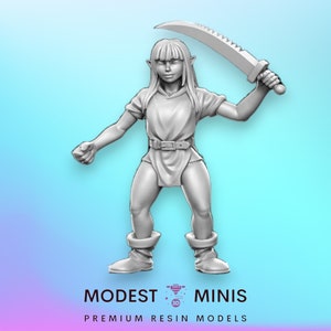 Heroine Quest Goblin Sword Female - 28mm 32mm Scale DnD Miniature | Dungeons and Dragons | RN Estudio