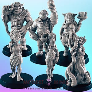 Cantina Crew Set - 28mm 32mm 40mm Scale  | RPG | Scifi | Role Playing | Cyberpunk | Novus Landing