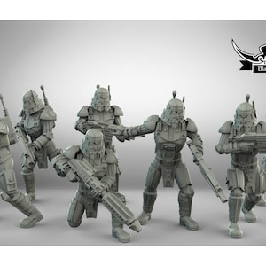 7pc Ancient Dark Troopers - Legion Scale | RPG | Scifi | Role Playing | Shatterpoint | SW Miniature