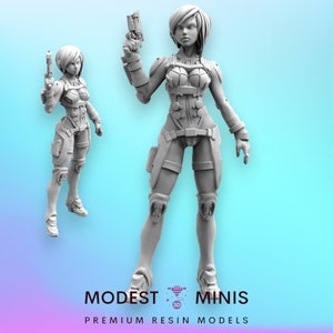 Cyborg Pilot Winowna - Resin Cyberpunk Miniature | RPG | Sci fi | Role Playing | DnD | Papsikel