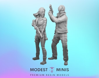 Survivor Clair and Leo - 28mm 30mm 32mm - Wasteland | Zombicide | Walking Dead