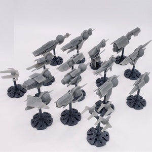 18pc Merconian Starship Fleet - Fleetscale Mini | Starfinder | Billion Suns | Starmada | Firefly | Terra Conflict