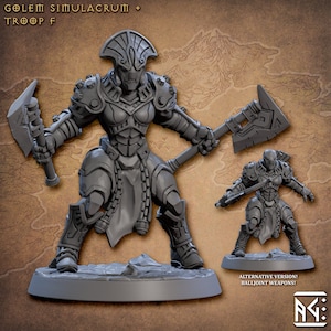 Golem F Warforged Simulacrum Modular - Resin Print DnD Miniature | Dungeons and Dragons Mini | 5E Fantasy | Artisan Guild