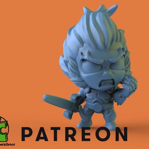 Chibi  Lion Man - 32mm Scale Miniature | DnD Miniature | Chibi Mini | Fantasy | Gifts