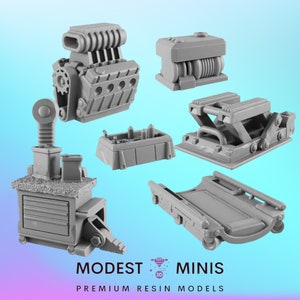 8pc Mechanics Shop Set | 28mm - 40mm Scale | Survivor Terrain | Fantasy Scatter | Sci Fi Terrain | Badlands