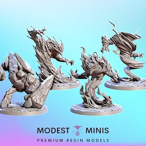 Elementals Set - Resin Print DnD Miniature | Dungeons and Dragons Mini | 5E Fantasy | Artisan Guild