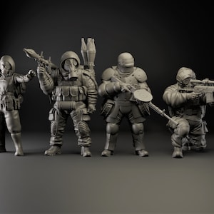 Post Apocalypse Survivors Set - 28mm 32mm Miniature | Military Wargame Mini | Skirmish | Zombicide | Survivors