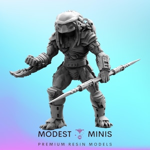 Warrior Skull Hunter - 32mm Scale Alien Miniature | RPG | Sci fi | Cyberpunk | Role Playing | DnD | Papsikel