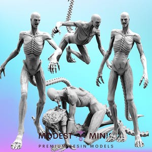 Mutated Human Xeno Hybrid - Resin 3D Print Alien Miniature | RPG | Sci fi | Cyberpunk | Role Playing | DnD | Papsikel