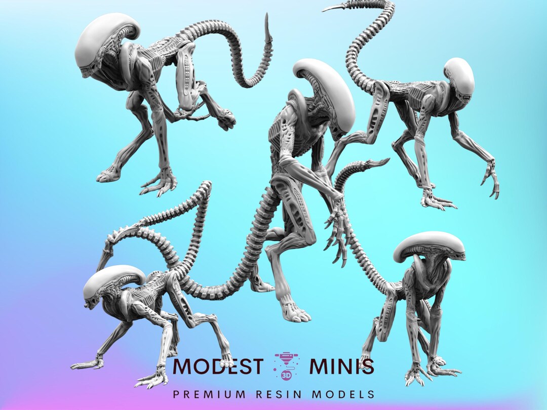 Xeno Runner A-E - 32mm Scale Alien Miniature | RPG | Sci Fi | Cyberpunk ...