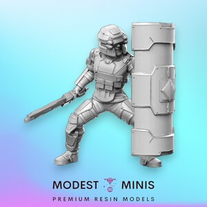 JRPG Soldier with shield - 32mm Scale DnD Miniature | Dungeons and Dragons | JRPG Mini - RN Estudio