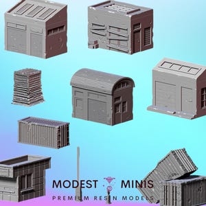 Harbor Buildings | 28mm - 40mm Scale | Wasteland | Survivor Terrain | Fantasy Scatter | Sci Fi Terrain