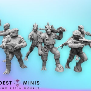 6pc Lizard Hunters Squad - 35mm Legion Scale | RPG | Scifi | Role Playing | Shatterpoint | SW Miniature