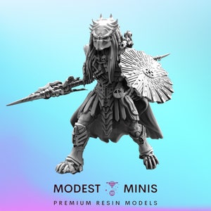 Ancient Wulfen Skull Hunter - 32mm Scale Alien Miniature | RPG | Sci fi | Cyberpunk | Role Playing | DnD | Papsikel