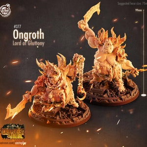 75mm Lords of Gluttony Demons - 32mm Scale DnD Miniature | Nine Hells | Dungeons and Dragons Mini | 5E Fantasy | Cast n Play