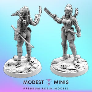 Human Hunter Yumiko - Resin 3D Print Alien Miniature | RPG | Sci fi | Cyberpunk | Role Playing | DnD | Papsikel