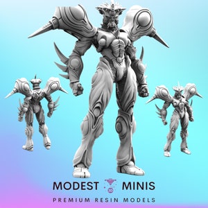 Dark Gigantic Bio Techno Man A - 32mm Scale Cyberpunk Mini | RPG | Sci fi | Role Playing | DnD | Papsikel