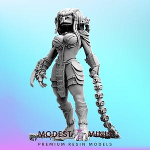 Vixen Mistika Skull Hunter - 32mm Scale Alien Miniature | RPG | Sci fi | Cyberpunk | Role Playing | DnD | Papsikel