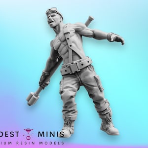 War Dude G - Resin Miniature | RPG | Sci fi | Cyberpunk | Role Playing | DnD | Papsikel Wardudes